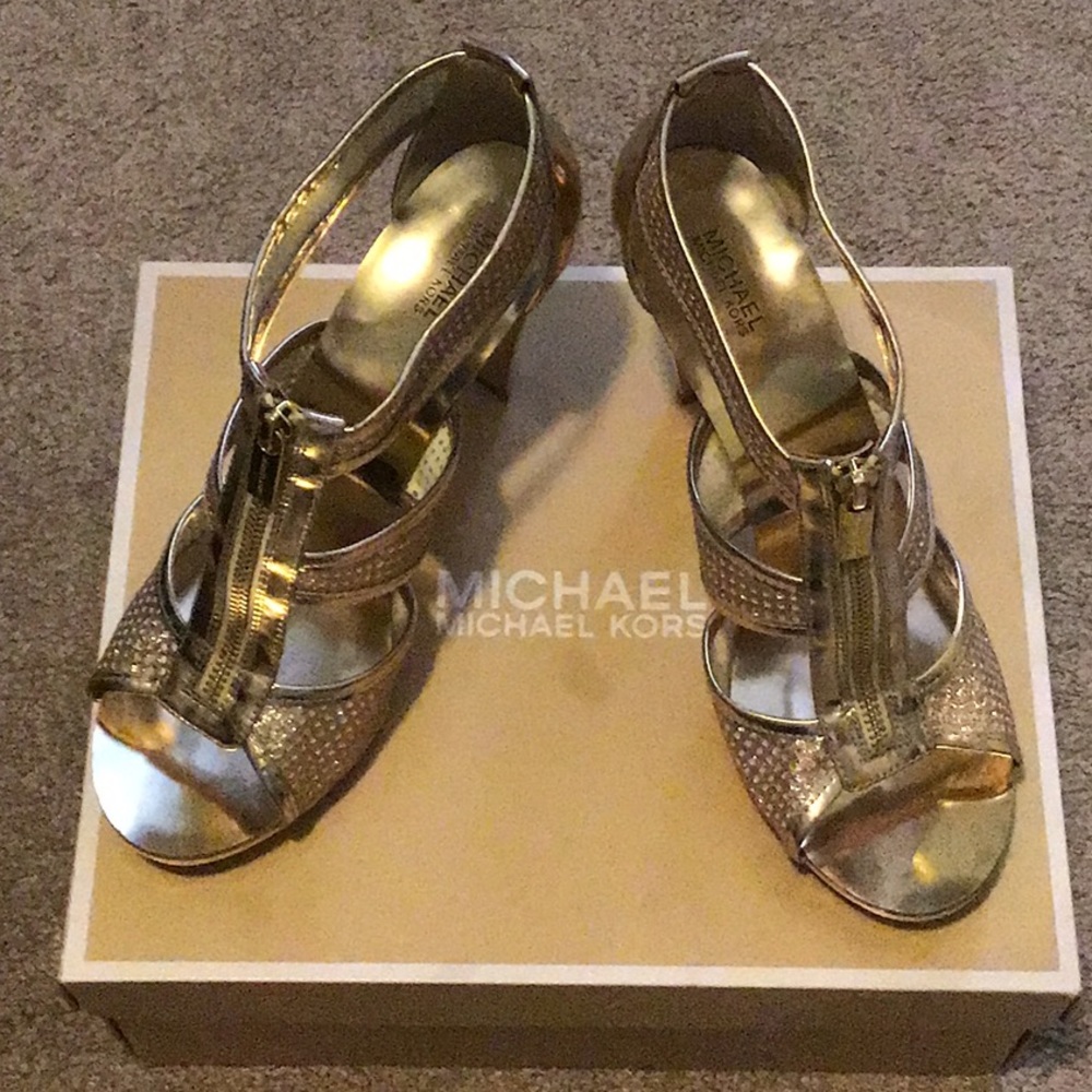 Gold Zip Up MK Shoes